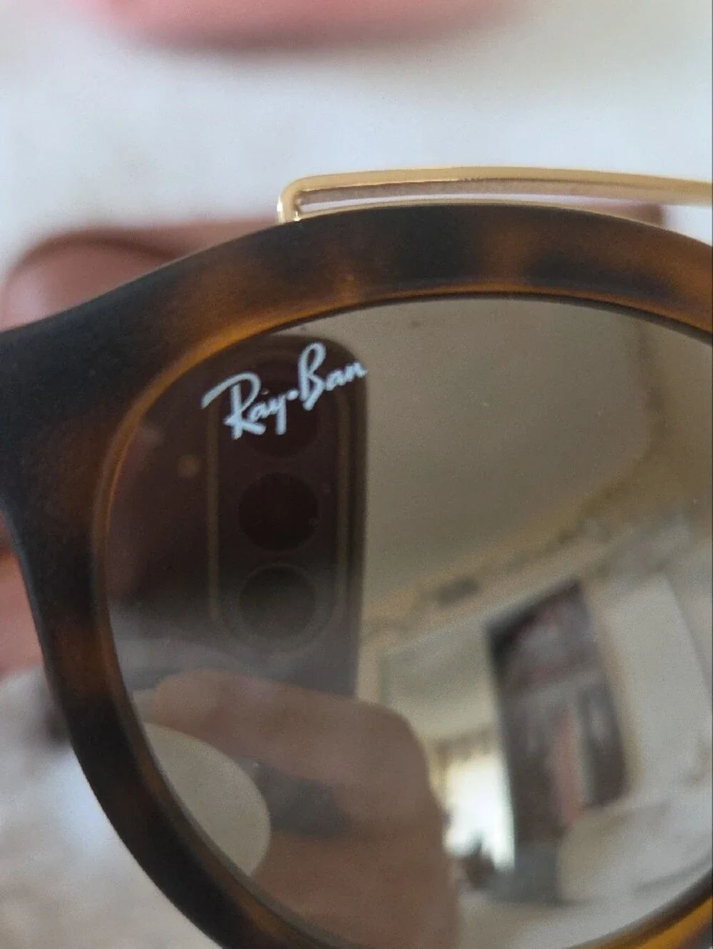 Ray-Ban Brown Tortoiseshell Sunglasses with Gold Bridge